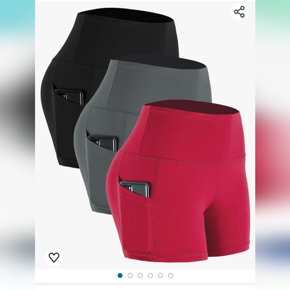 MEDIUM Bundle of 3 CADMUS High Waist Athletic Shorts Yoga Fitness Running Pocket